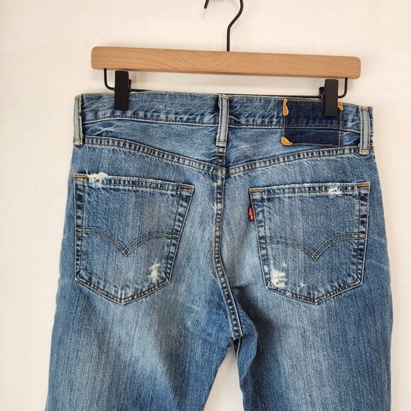 Levi's 501 Distressed Medium Wash Denim Jeans Casual Denim Men's 32x32 - Picture 4 of 10